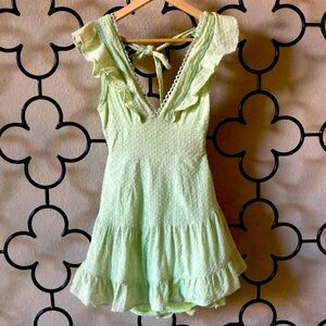 Indikah Mint green eyelet mini dress size XS